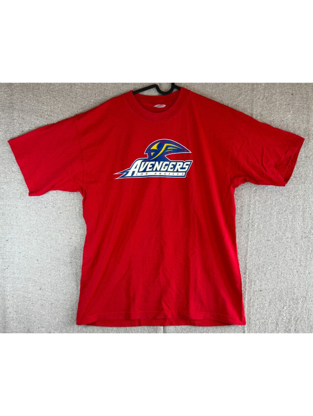 VTG Mens Sz XL Los Angeles Avengers Red T Shirt Murina Made in USA